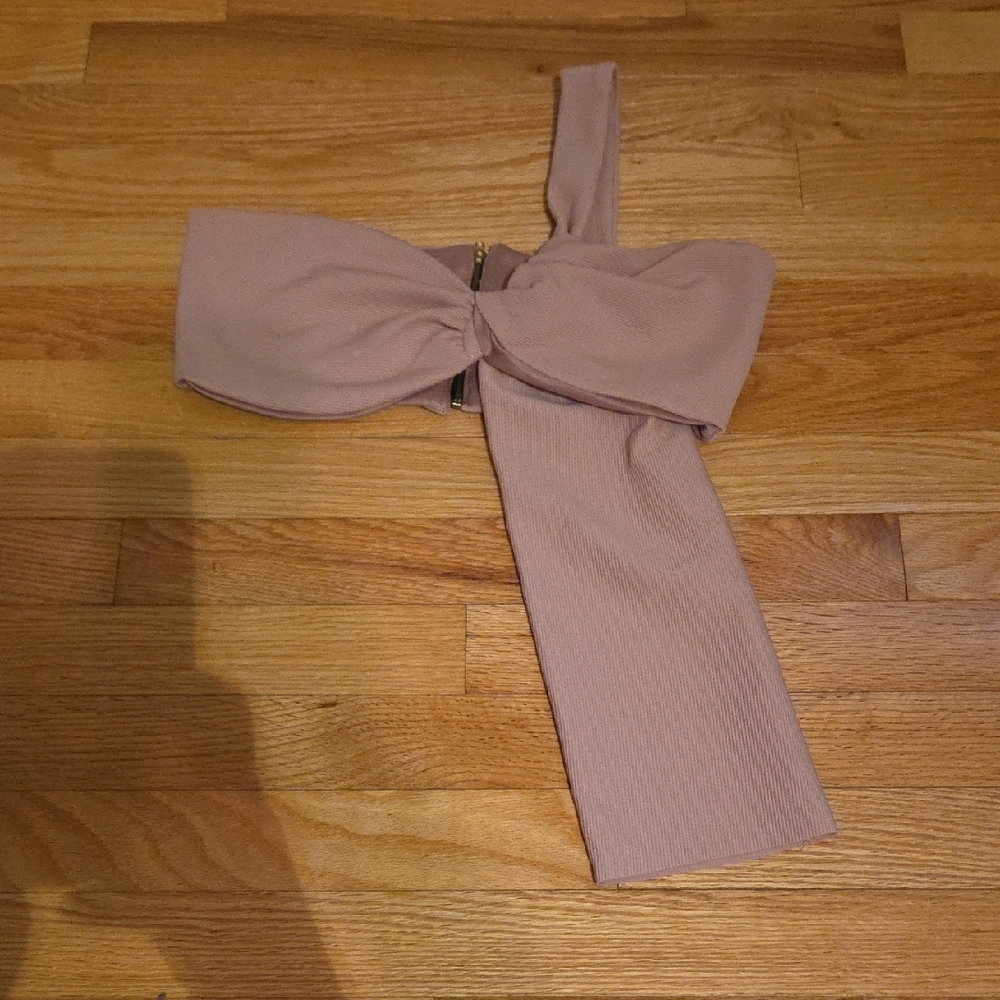 Pink Tie Front Tank Crop Top